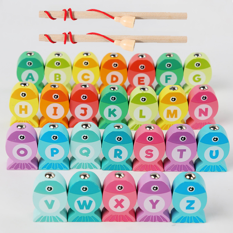 Fishing Equipment Kids - เด็กเกมตกปลาไม้ของเล่นของขวัญ Early Education ตัวอักษรตัวเลขความรู้ความเข้าใจของเล่นเด็ก Interactive เกมของเล่นสําหรับของขวัญ