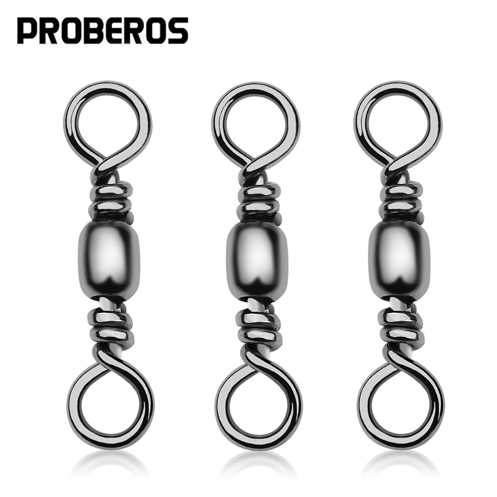 Saltwater Fishing Hook - 100 ชิ้นตกปลา Swivels Connector Barrel สแตนเลสทองเหลืองน้ําจืด