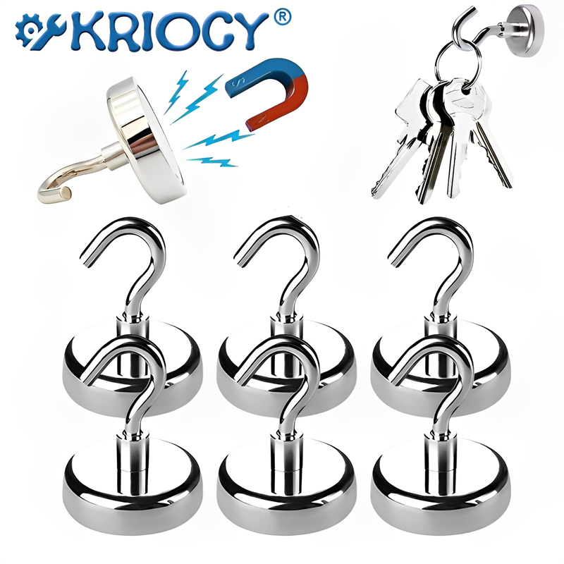 Fishing Equipment And Tools - ตะขอแม่เหล็กนีโอดิเมียมทรงกลมแข็งแรงทนทานอุปกรณ์ตกปลาทะเลแม่เหล็กช่วยยึดหม้อพร้อมตะขอวงแหวน