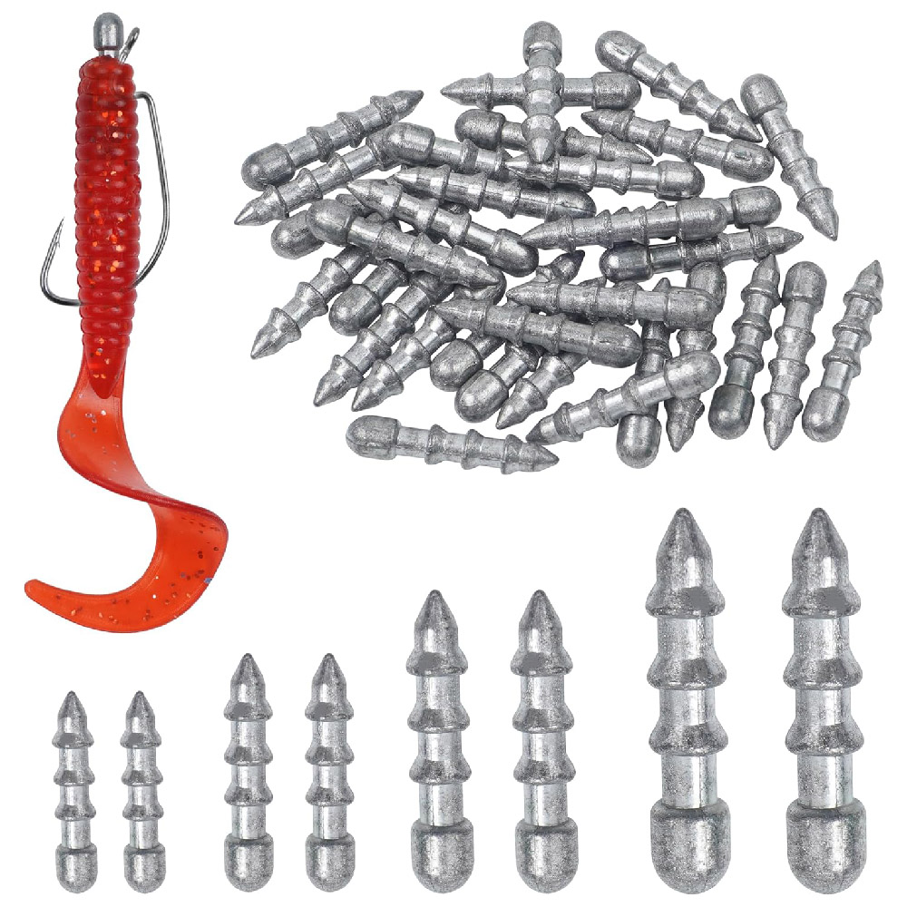 Bass Fishing Lure - 20pcs น้ําหนักเล็บ sinkers หนอนล่อน้ําหนักใส่ตกปลา Sinkers Wacky