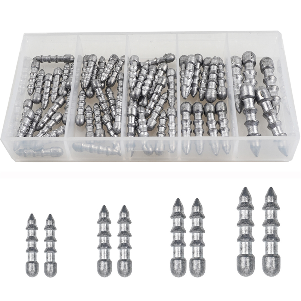 Fishing Equipment Gear - เหยื่อหนอนตกปลาแบบถ่วงน้ำหนัก60ชิ้น