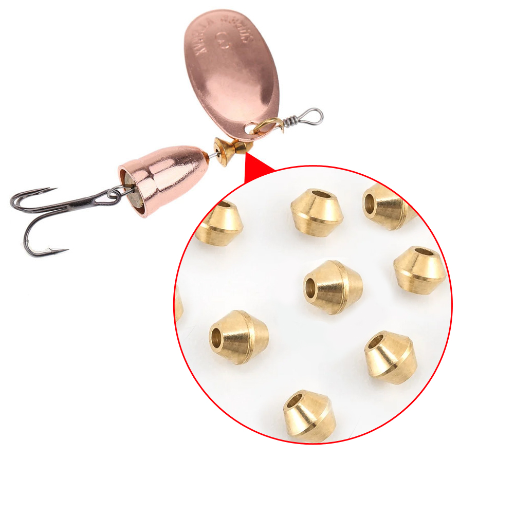 Bass Fishing Lure - ลูกปัดทองเหลืองสำหรับทำเหยื่อตกปลาแบบ DIY จำนวน 40 ชิ้น สำหรับตกปลาแบบ