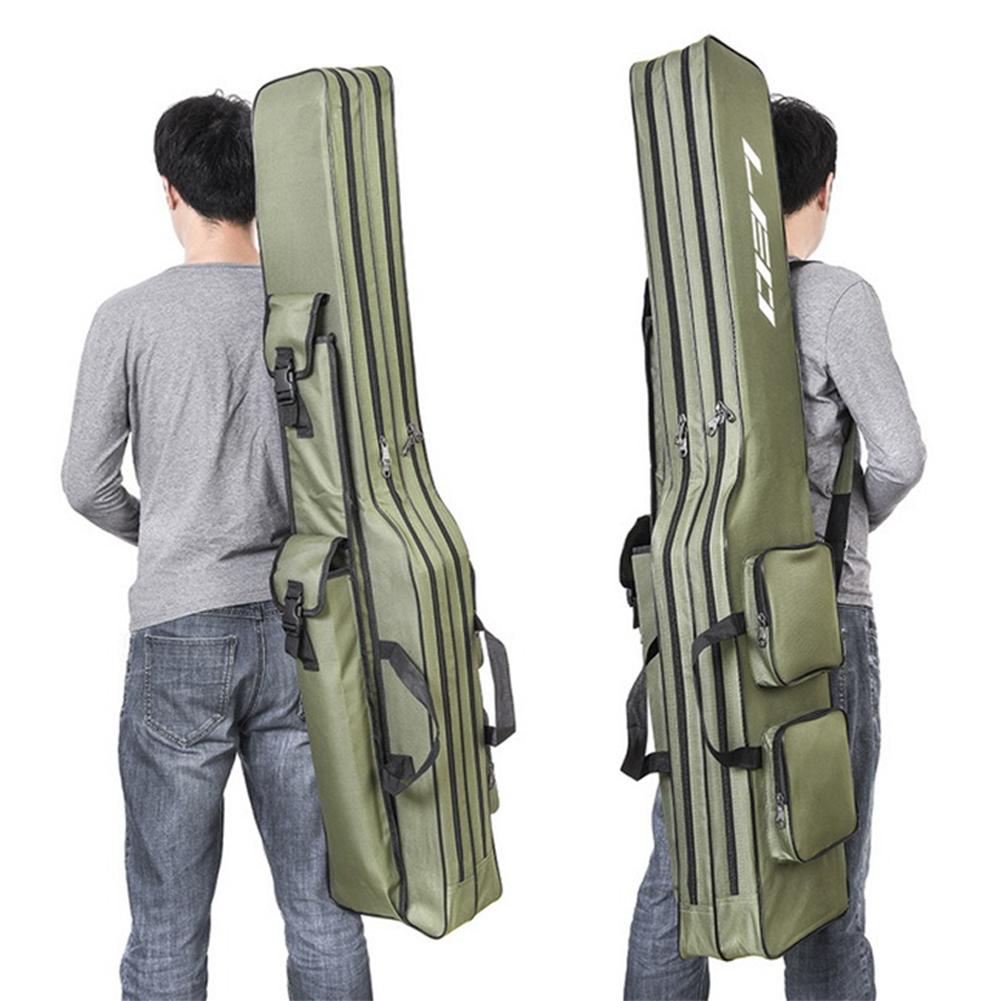 Fishing Equipment And Gear - 1.3M แบบพกพาพับกระเป๋าใส่เบ็ดตกปลา2ชั้นเกียร์ตกปลาจัดเก็บอุปกรณ์กระเป๋าเป้สะพายหลังชุดอุปกรณ์ตกปลาตกปลากระเป๋าใส่รอกตกปลา