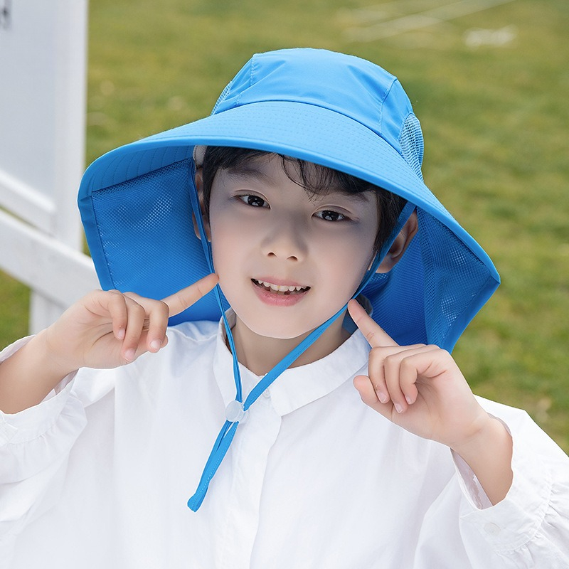 เด็กหมวกกันแดดพร้อมคอพนังป้องก - Fishing Equipment Kids บทวิจารณ์และราคา