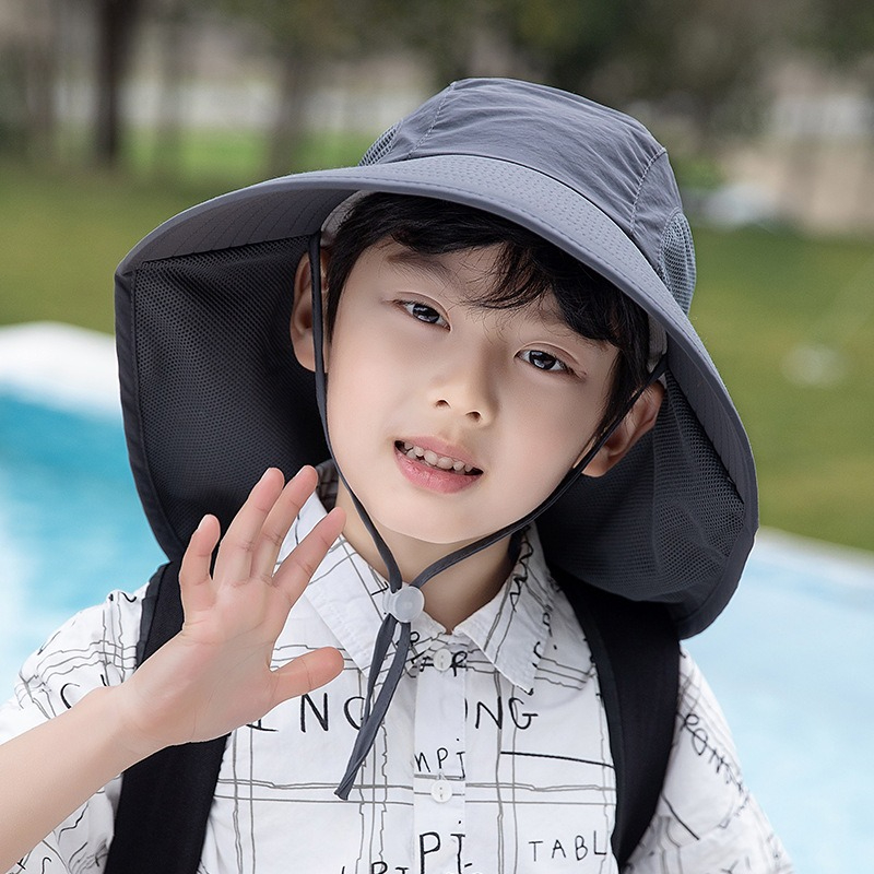 เด็กหมวกกันแดดพร้อมคอพนังป้องก - Fishing Equipment Kids บทวิจารณ์และราคา