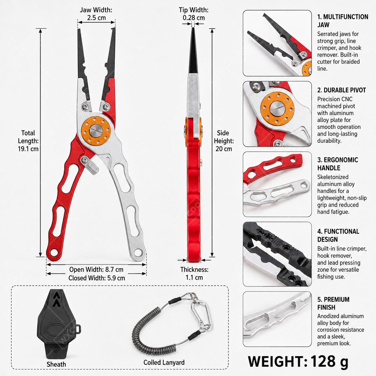 คีมตัดสายเบ็ด WXCOO พร้อมที่ถอ - Saltwater Fishing Hook บทวิจารณ์และราคา