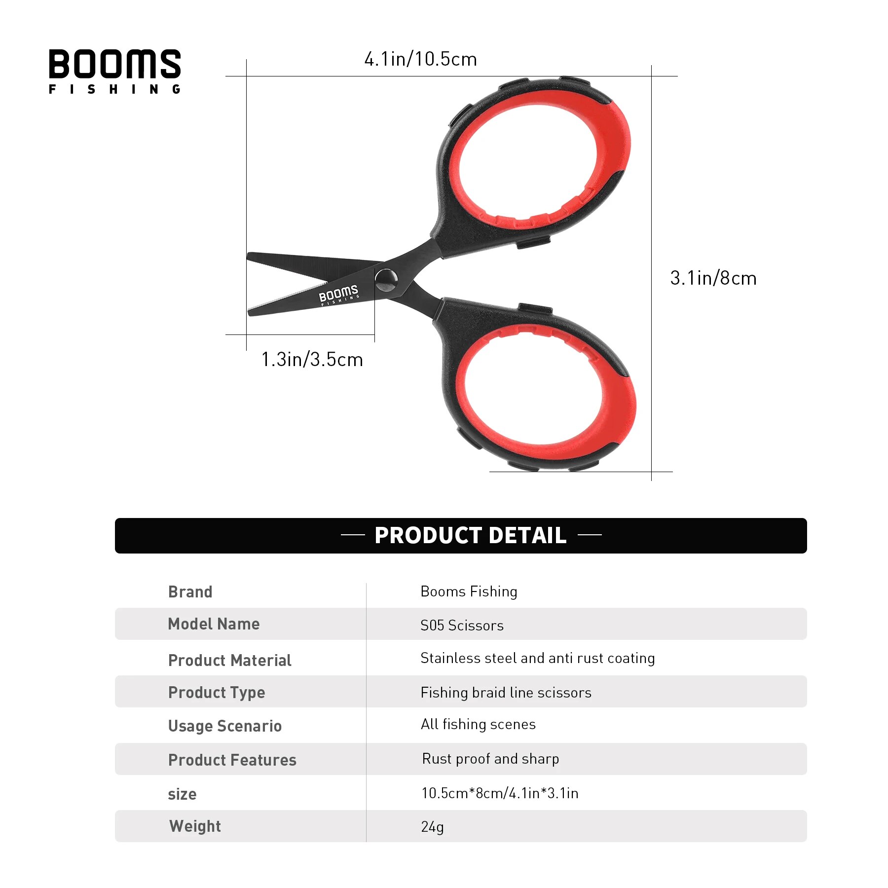 Booms กรรไกรตัดลวด S05ตกปลา, ก - Braided Fishing Line บทวิจารณ์และราคา