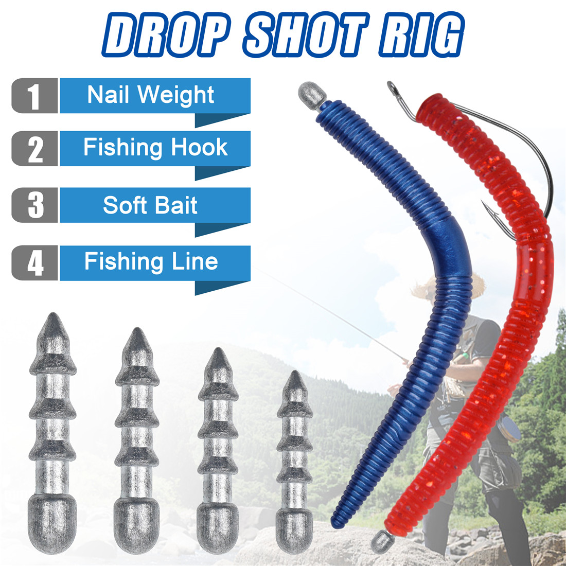 20pcs น้ําหนักเล็บ sinkers หนอ - Bass Fishing Lure บทวิจารณ์และราคา