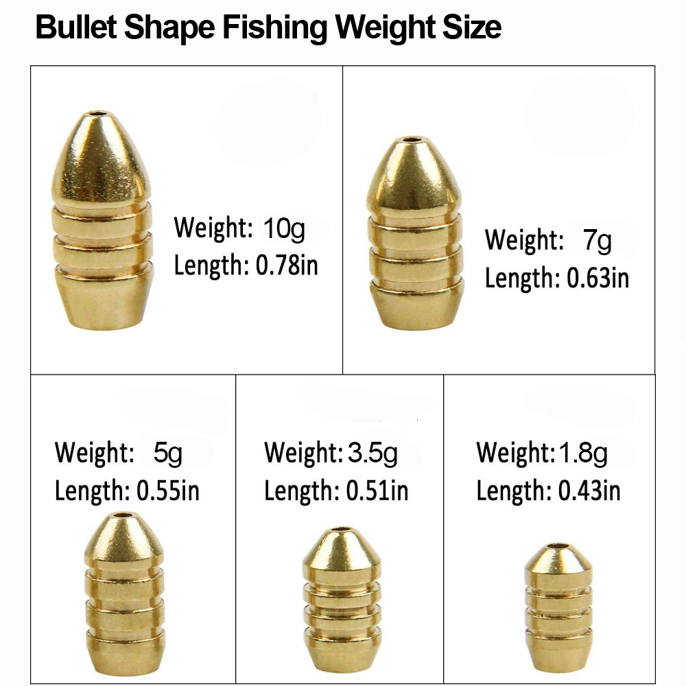 10 ชิ้นทองเหลืองตกปลาน้ําหนักท - Bass Fishing Lure บทวิจารณ์และราคา