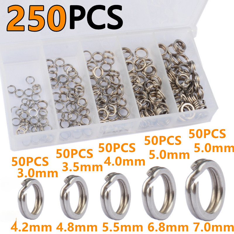 250 ชิ้น 5 ขนาด ห่วงเชื่อมต่อส - Fishing Equipment Gear บทวิจารณ์และราคา
