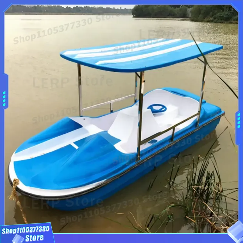 เรือถีบไฟเบอร์กลาสสีน้ำเงินลดร - Fishing Equipment Logo บทวิจารณ์และราคา