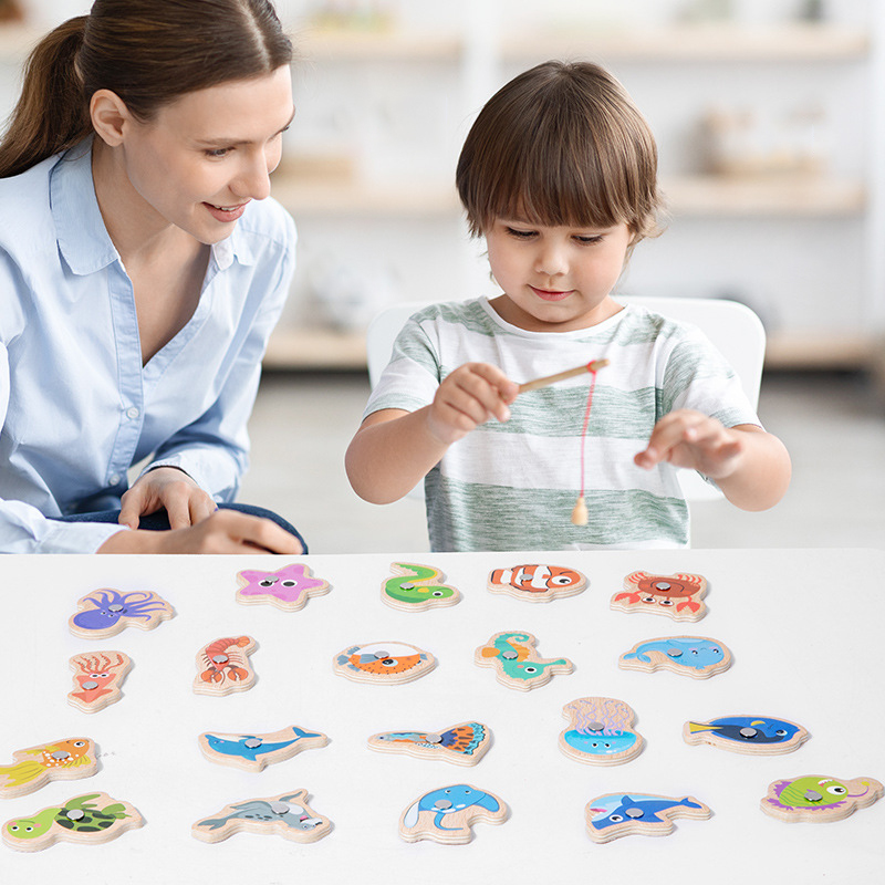 ของเล่นตกปลาแม่เหล็กไม้สำหรับเ - Fishing Equipment Kids บทวิจารณ์และราคา